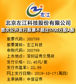 左江科技今日申购 发行价格为21.48元/股